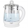 Adler | Kettle | AD 1299 | Electric | 2200 W | 1.5 L | Glass/Stainless steel | 360° rotational base | White - 2